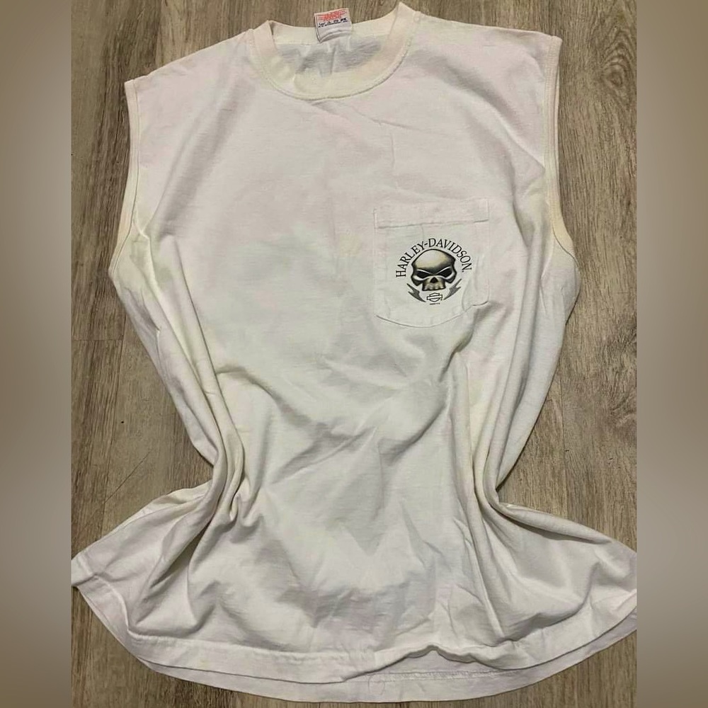 Harley Davidson sleeveless logo graphic tee xl